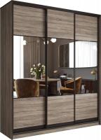 Шкаф-купе Евва 233 TTG.01 АЭП ШК.3.01 (дуб трюфель/венге глянец)