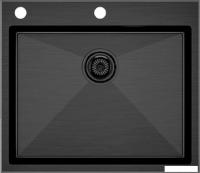 Кухонная мойка Paulmark Kroner-Edge 59 PM775951-GM (вороненая сталь)