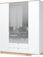 Шкаф распашной Стендмебель Юкки ШК 2Я 1800 4х створчатый с зеркалом (белый/дуб делано)