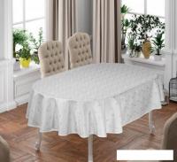 Скатерть DO&CO Karanfil Овальная 160x220 12225 (белый)