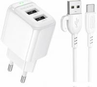 Сетевое зарядное Borofone BAS41A USB Type-C (белый)