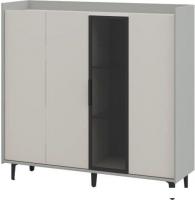 Шкаф-витрина Неман мебель Модена МН-048-02-Ц2 (персидский жемчуг/лунный камень/черный/графит)