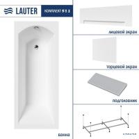 Ванна Lauter Amelia 150 21204050 (с каркасом, серым подголов., белым лиц.и торц.экраном)