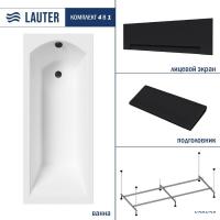 Ванна Lauter Amelia 150 21204050 (с каркасом, черным подголовником, черным лиц.экраном)