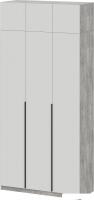 Шкаф распашной Mio Tesoro ШК 5 1200 3-х створчатый (цемент светлый/белый шагрень)