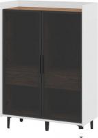 Шкаф-витрина Неман мебель Модена МН-048-23-Ц3 (дуб эллисон темный/белый гладкий/черный/графит)