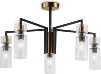 Подвесная люстра Ambrella LH56113/5 BK/BS/CL (черный/латунь/прозрачный)