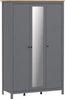 Шкаф распашной Mio Tesoro Сага с зеркалом 2.08.01.040.15 (серый/ясень)