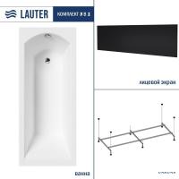 Ванна Lauter Amelia 150 21204050 (с каркасом, лицевым экраном черного цвета)