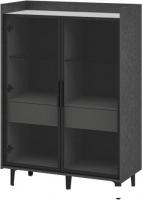 Шкаф-витрина Неман мебель Модена МН-048-23-Ц1 (лунный камень/металл бруклин/черный/графит)