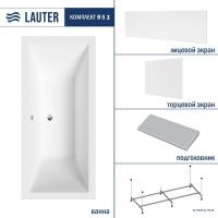 Ванна Lauter Oasis 155 21203055 (с каркасом, серым подголов., белым лиц. и торц. экраном)