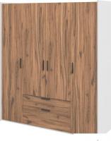 Шкаф распашной Неман мебель Модена МН-048-14-Ц3 (дуб эллисон темный/белый гладкий)