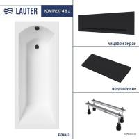 Ванна Lauter Amelia 170 21204070 (с ножками, черным подголовником и черным лиц. экраном)