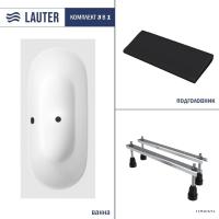 Ванна Lauter Ava 170 21208070 (с ножками и черным подголовником)