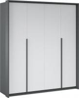Шкаф распашной Империал Мишель 4-х дверный (антрацит/белый жемчуг)