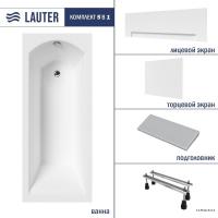 Ванна Lauter Amelia 170 21204070 (с ножками, серым подголов, белым лиц.и торц. экраном)