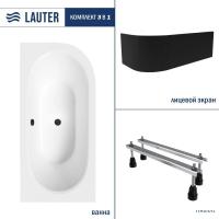 Ванна Lauter Bliss 180х80 L 21201081L (с ножками и лицевым черным экраном)