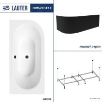 Ванна Lauter Bliss 150 L 21201051L (с каркасом и лицевым экраном черного цвета)