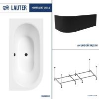 Ванна Lauter Bliss 180 P 21201082P (с каркасом и лицевым экраном черного цвета)