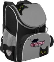 Школьный рюкзак Grizzly RAm-584-1 (черный/серый)