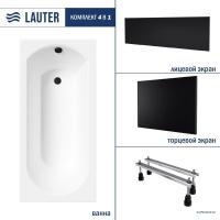 Ванна Lauter Haven 160x75 21202006 (с ножками, лицевым черным и торцевым экраном)