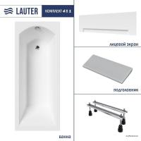 Ванна Lauter Amelia 180 21204080 (с ножками, серым подголовником и белым лиц.экраном)