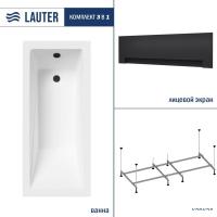 Ванна Lauter Estelle 180 21206080 (с каркасом, лицевым экраном черного цвета)