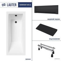 Ванна Lauter Estelle 180 21206080 (с ножками, черным подголовником и черным лиц.экраном)