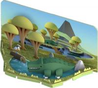 Магнитный конструктор Halftoys Animal Крокодил с диорамой HA006