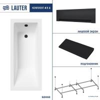 Ванна Lauter Estelle 180 21206080 (с каркасом, черным подголовником, черным лиц.экраном)