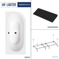Ванна Lauter Bliss 180 L 21201081L (с каркасом и черным подголовником)