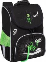 Школьный рюкзак Grizzly RAm-585-8 (черный/салатовый)