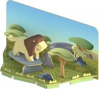 Магнитный конструктор Halftoys Animal Лев с диорамой HA001