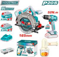 Total TOSLI240583 (циркулярка, шуруповерт, миксер, 2 АКБ)