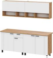 Готовая кухня Mio Tesoro Монако 2.0м (дуб золотой/белый матовый/дуб вотан)