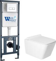 Унитаз подвесной Saniteco KW-9004W + 410 + 410 SE CR