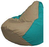 Кресло-мешок Flagman Груша Мини L Г0.1-98 (темно-бежевый/бирюзовый)