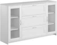 Тумба Mio Tesoro Сириус 2 двери со стеклом и 3 ящика 156x95 2.02.03.370.1 (белый)