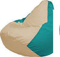 Кресло-мешок Flagman Груша Супер Мега 4XL Г5.1-151 (светло-бежевый/бирюзовый)