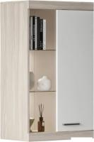 Шкаф-витрина Black Red White Linn Со стеклом 100x60x36 (ясень шимо/белый)