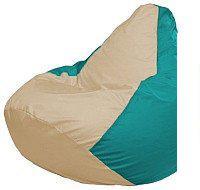 Кресло-мешок Flagman Груша Мини L Г0.1-151 (светло-бежевый/бирюзовый)