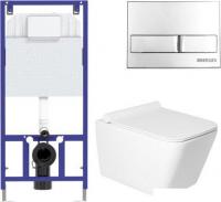 Унитаз подвесной Saniteco KW-9004W в комплекте с инсталляцией + 525 040000 + L3 040013