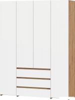Шкаф распашной Mio Tesoro Некст 1 4-х створчатный (дуб золотой/белый)