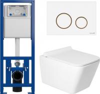 Унитаз подвесной Saniteco KW-9004W в комплекте с инсталляцией + 63535 + S-IN-MZ-LINK_PRO