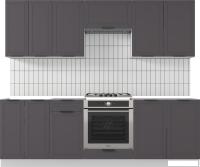 Готовая кухня Mio Tesoro Корнелия Ода-плюс 2.4 без столешницы (графит)