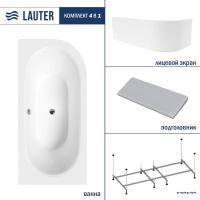 Ванна Lauter Bliss 160 L 21201061L (с каркасом/серый подголовн/белый лицевой экран)