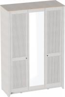 Шкаф распашной Мебельград Валенсия 3-х дверный 150x57.6x221 (персидский жемчуг /дуб натуральный свет