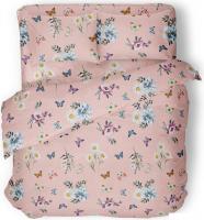 Постельное белье Samsara Home Бабочки на розовом Евро Сат220ц-7