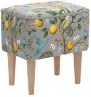 Пуфик Mio Tesoro Одос Принт (микровелюр/лимон светло-серый)