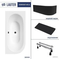 Ванна Lauter Bliss 160 L 21201061L (с ножками/черный подголовн/черный лицевой экран)